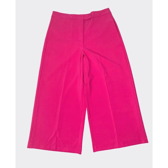 Meg & Margot Colette Cropped Wide-Leg Pink Dress Pants Large - Picture 7 of 16